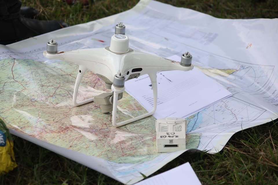 ZINGSA survey drone with topographic mapping charts for title and field survey work